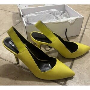 Aldo Toviel Slingback Pumps Women's Size 10 Dress Shoes Neon Yellow